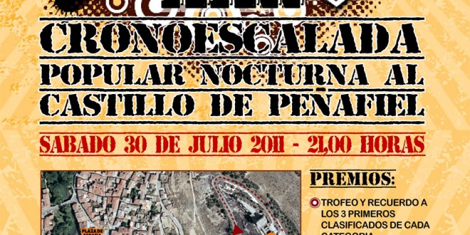 Cartel de la cronoescalada nocturla al castillo de Peñafiel 2011